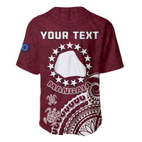 Personalised Mangaia Cook Islands Baseball Jersey Polynesian Sea Turtle - Wonder Print Shop