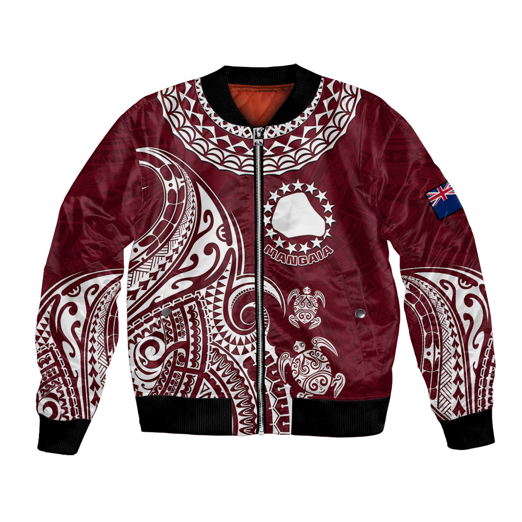 Personalised Mangaia Cook Islands Bomber Jacket Polynesian Sea Turtle - Wonder Print Shop