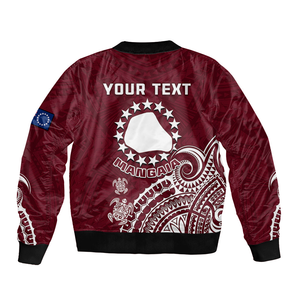 Personalised Mangaia Cook Islands Bomber Jacket Polynesian Sea Turtle - Wonder Print Shop