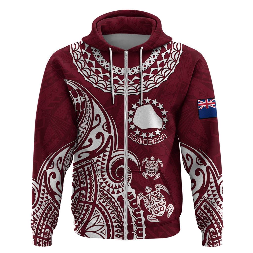 Custom Mangaia Cook Islands Hoodie Polynesian Sea Turtle - Wonder Print Shop