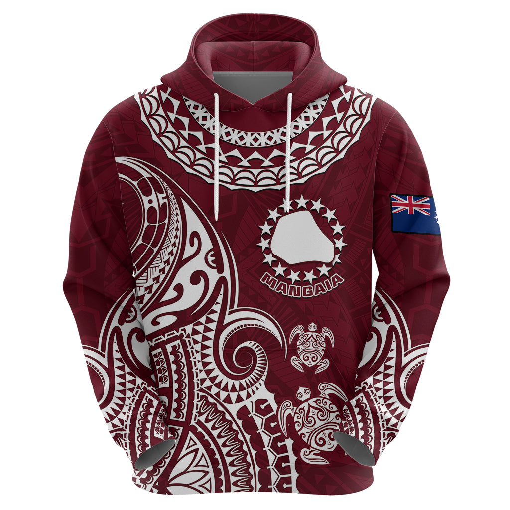 Custom Mangaia Cook Islands Hoodie Polynesian Sea Turtle - Wonder Print Shop