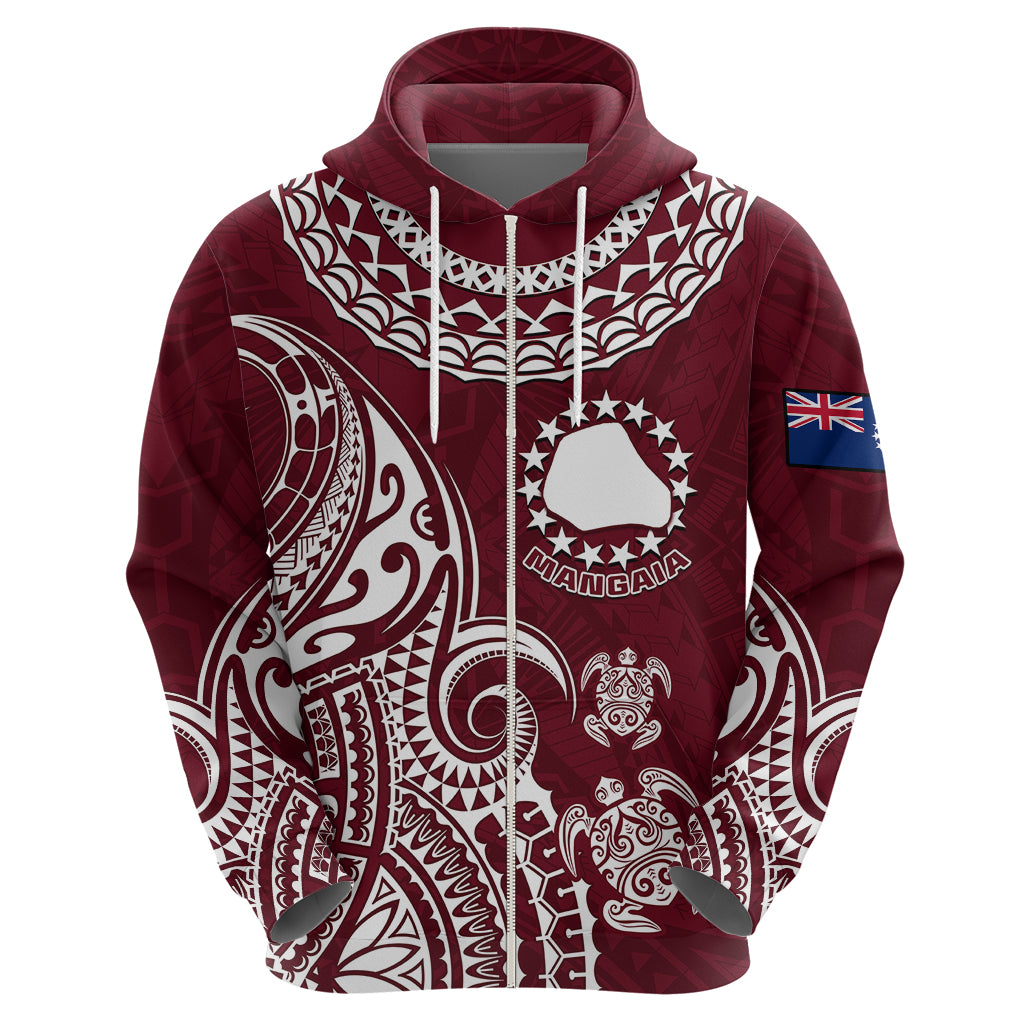 Custom Mangaia Cook Islands Hoodie Polynesian Sea Turtle - Wonder Print Shop