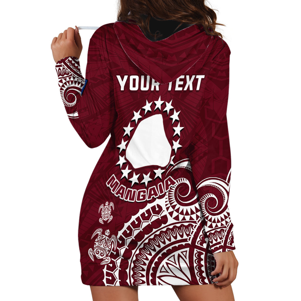 Personalised Mangaia Cook Islands Hoodie Dress Polynesian Sea Turtle - Wonder Print Shop