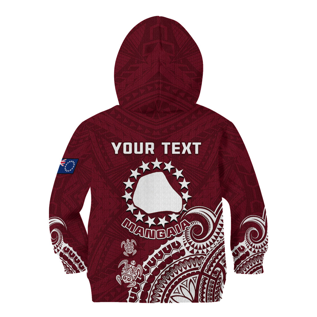 Personalised Mangaia Cook Islands Kid Hoodie Polynesian Sea Turtle - Wonder Print Shop