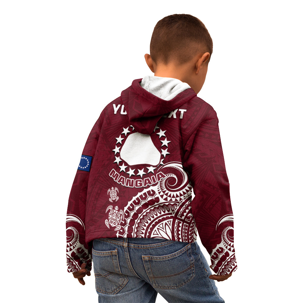 Personalised Mangaia Cook Islands Kid Hoodie Polynesian Sea Turtle - Wonder Print Shop