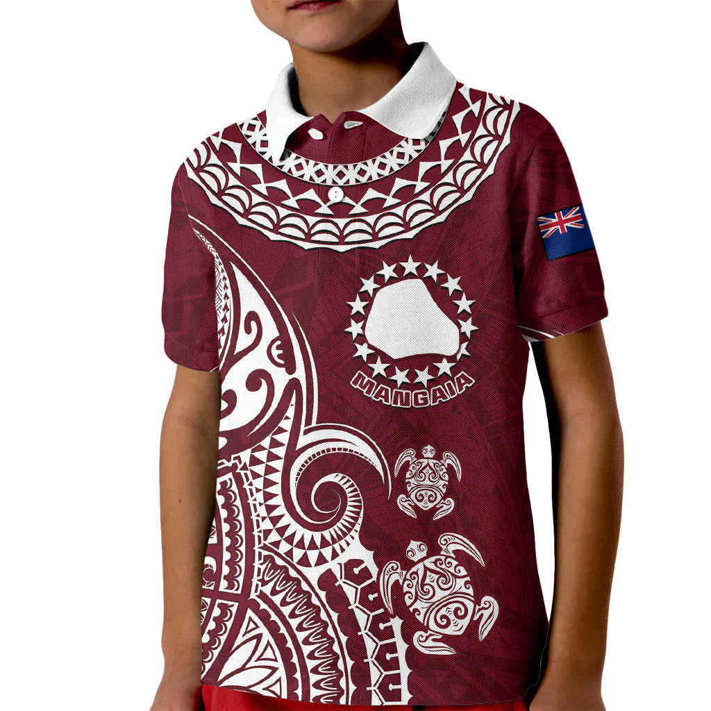 Custom Mangaia Cook Islands Polo Shirt for Kid Polynesian Sea Turtle - Wonder Print Shop