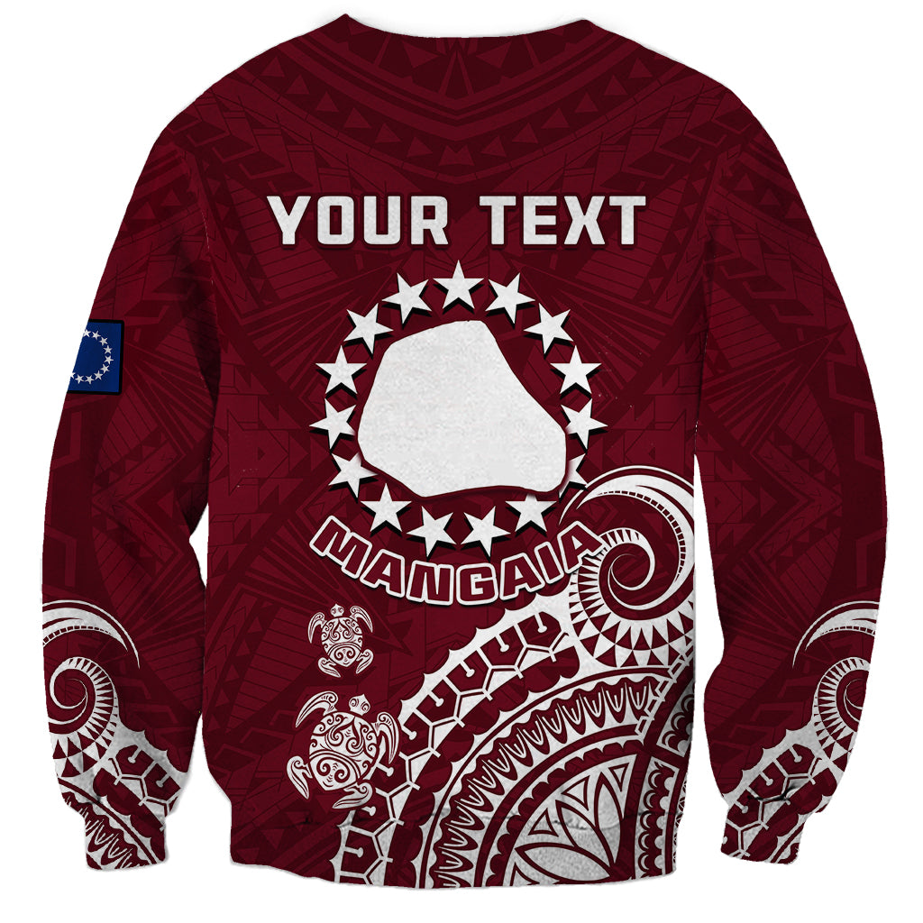 Personalised Mangaia Cook Islands Sweatshirt Polynesian Sea Turtle - Wonder Print Shop