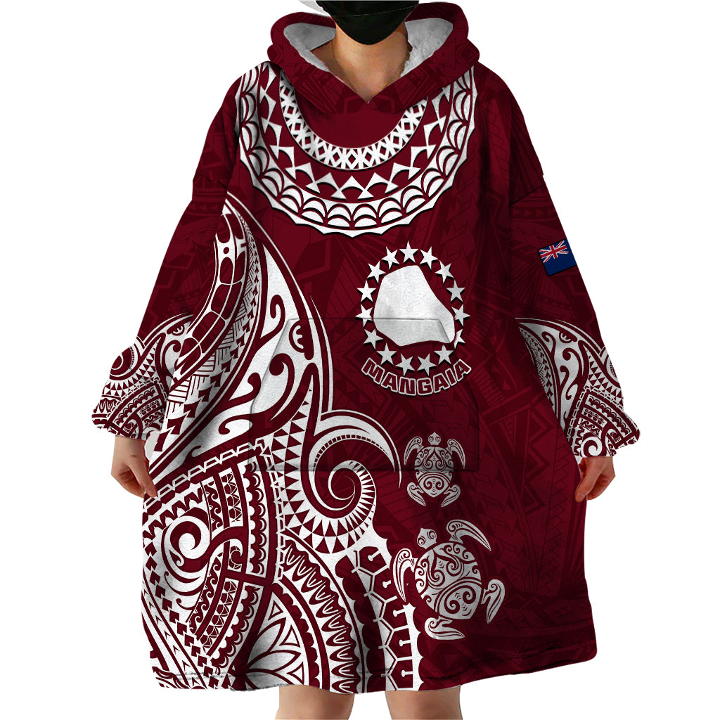 Personalised Mangaia Cook Islands Wearable Blanket Hoodie Polynesian Sea Turtle - Wonder Print Shop