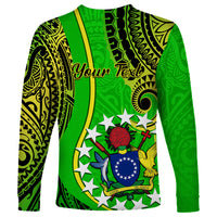 Personalised Cook Islands Long Sleeve Shirt Kuki Airani Coat Of Arms - Wonder Print Shop
