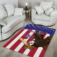 Custom USA 2024 Cricket Area Rug Go Champions Eagles - Wonder Print Shop