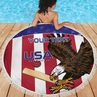 Custom USA 2024 Cricket Beach Blanket Go Champions Eagles - Wonder Print Shop
