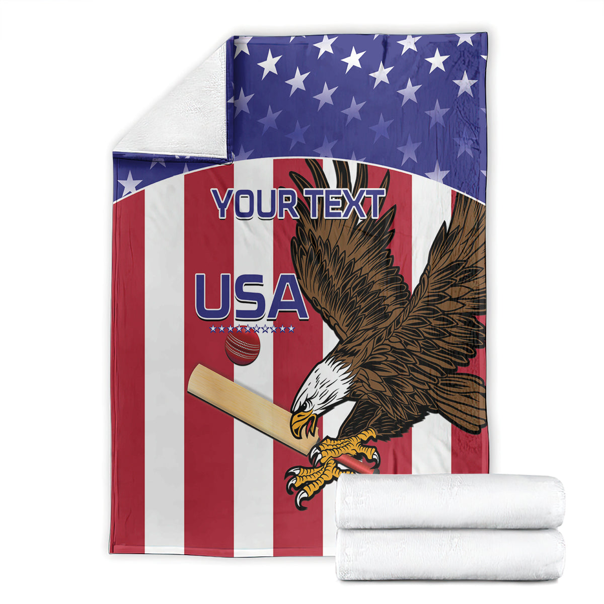 Custom USA 2024 Cricket Blanket Go Champions Eagles
