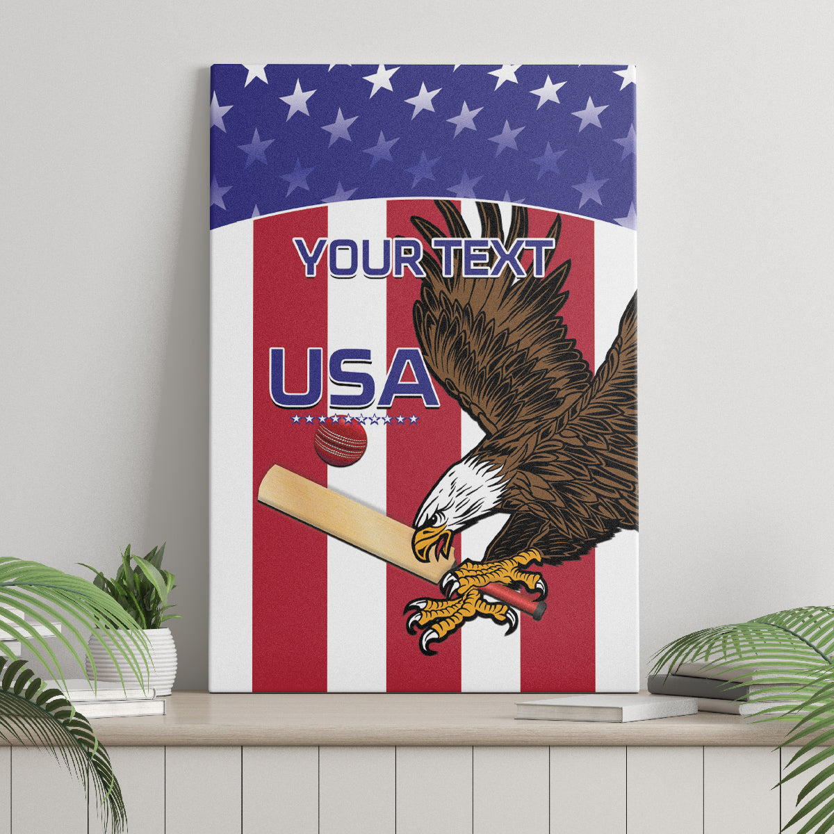 Custom USA 2024 Cricket Canvas Wall Art Go Champions Eagles - Wonder Print Shop