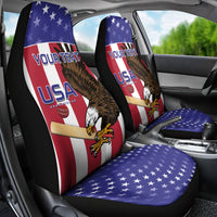 Custom USA 2024 Cricket Car Seat Cover Go Champions Eagles - Wonder Print Shop