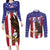 Custom USA 2024 Cricket Couples Matching Long Sleeve Bodycon Dress and Long Sleeve Button Shirt Go Champions Eagles - Wonder Print Shop