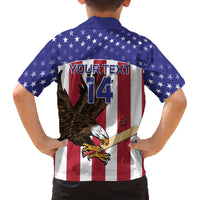 Custom USA 2024 Cricket Family Matching Off Shoulder Maxi Dress and Hawaiian Shirt Go Champions Eagles - Wonder Print Shop