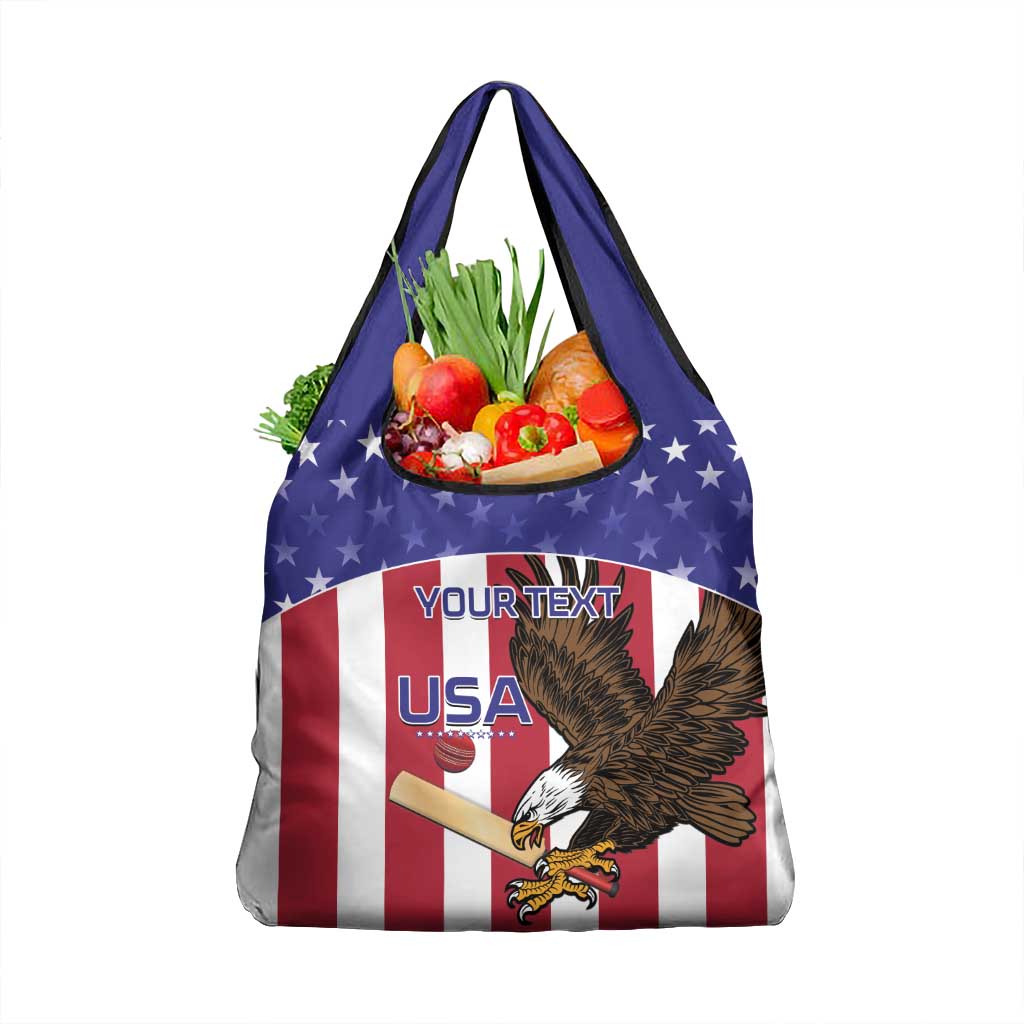 Custom USA 2024 Cricket Grocery Bag Go Champions Eagles