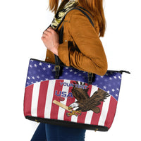 Custom USA 2024 Cricket Leather Tote Bag Go Champions Eagles - Wonder Print Shop