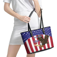 Custom USA 2024 Cricket Leather Tote Bag Go Champions Eagles - Wonder Print Shop