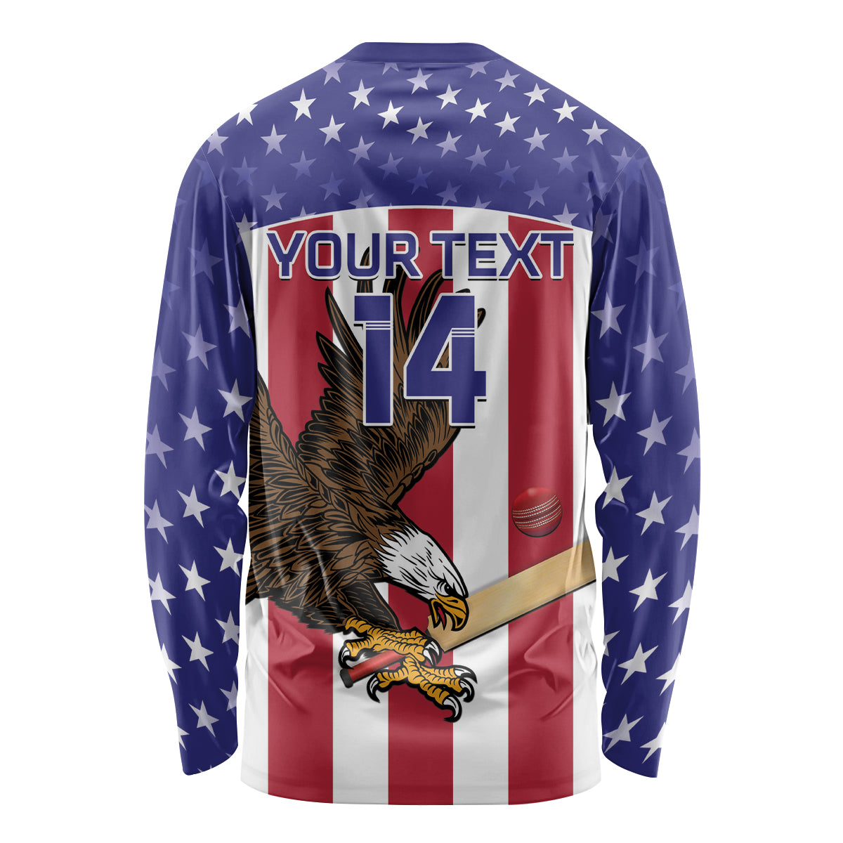 Custom USA 2024 Cricket Long Sleeve Shirt Go Champions Eagles - Wonder Print Shop