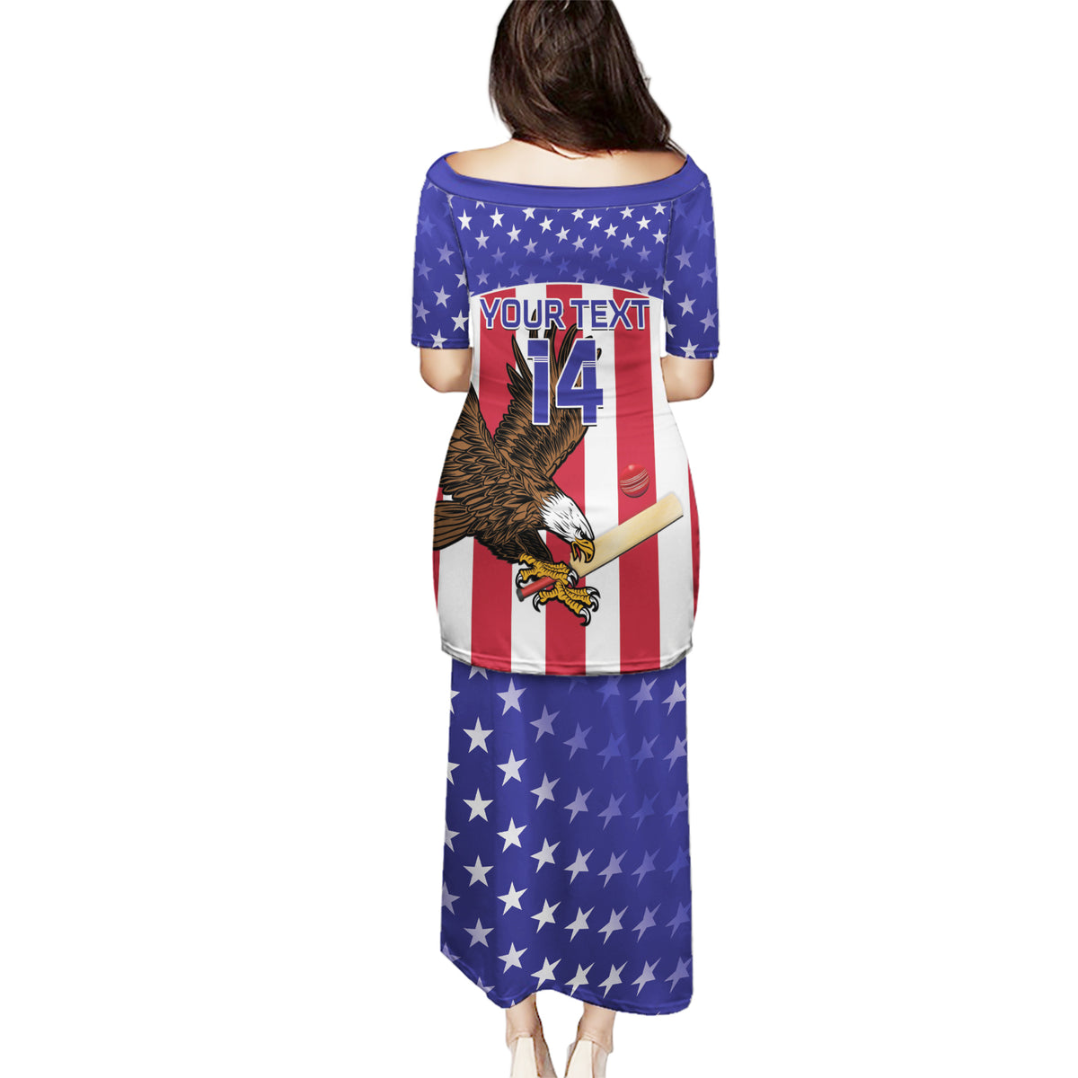 Custom USA 2024 Cricket Puletasi Go Champions Eagles - Wonder Print Shop