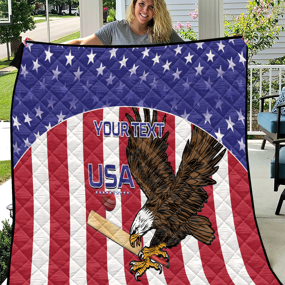 Custom USA 2024 Cricket Quilt Go Champions Eagles - Wonder Print Shop