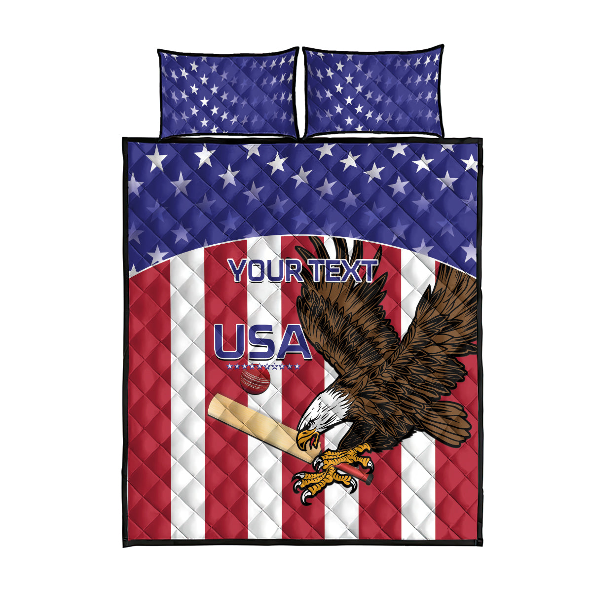 Custom USA 2024 Cricket Quilt Bed Set Go Champions Eagles - Wonder Print Shop