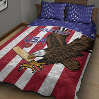 Custom USA 2024 Cricket Quilt Bed Set Go Champions Eagles - Wonder Print Shop