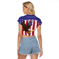 Custom USA 2024 Cricket Raglan Cropped T Shirt Go Champions Eagles - Wonder Print Shop