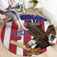 Custom USA 2024 Cricket Round Carpet Go Champions Eagles