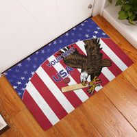 Custom USA 2024 Cricket Rubber Doormat Go Champions Eagles - Wonder Print Shop
