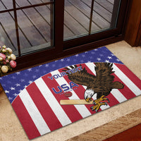 Custom USA 2024 Cricket Rubber Doormat Go Champions Eagles - Wonder Print Shop
