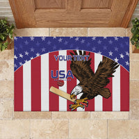 Custom USA 2024 Cricket Rubber Doormat Go Champions Eagles - Wonder Print Shop