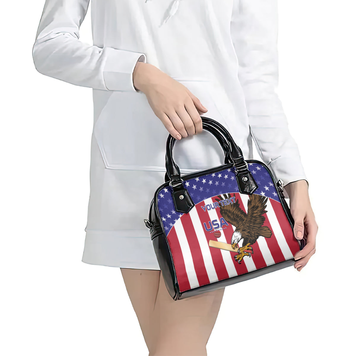 Custom USA 2024 Cricket Shoulder Handbag Go Champions Eagles