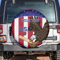 Custom USA 2024 Cricket Spare Tire Cover Go Champions Eagles - Wonder Print Shop
