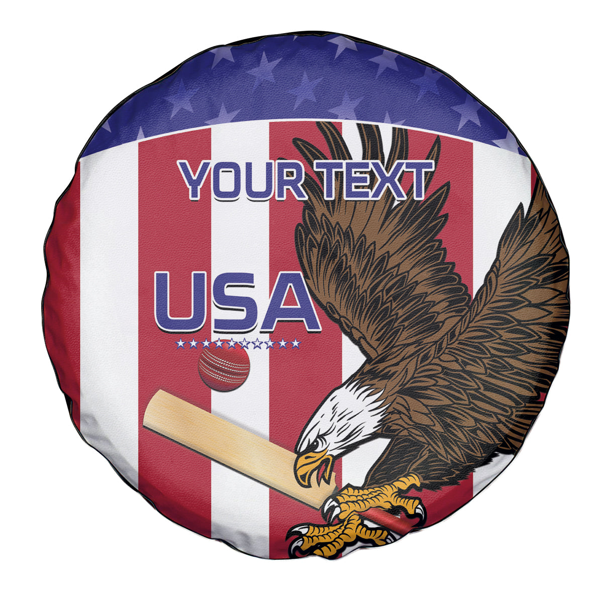 Custom USA 2024 Cricket Spare Tire Cover Go Champions Eagles - Wonder Print Shop
