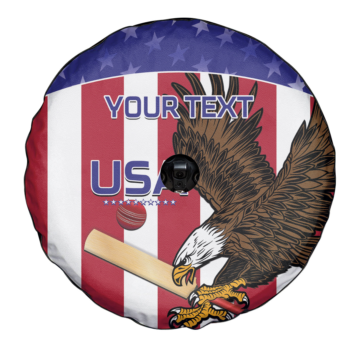 Custom USA 2024 Cricket Spare Tire Cover Go Champions Eagles - Wonder Print Shop