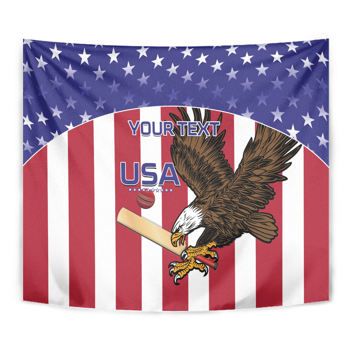 Custom USA 2024 Cricket Tapestry Go Champions Eagles - Wonder Print Shop