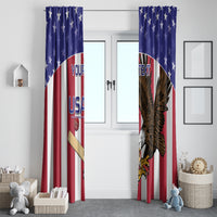 Custom USA 2024 Cricket Window Curtain Go Champions Eagles - Wonder Print Shop