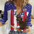 Custom USA 2024 Cricket Women Casual Shirt Go Champions Eagles - Wonder Print Shop