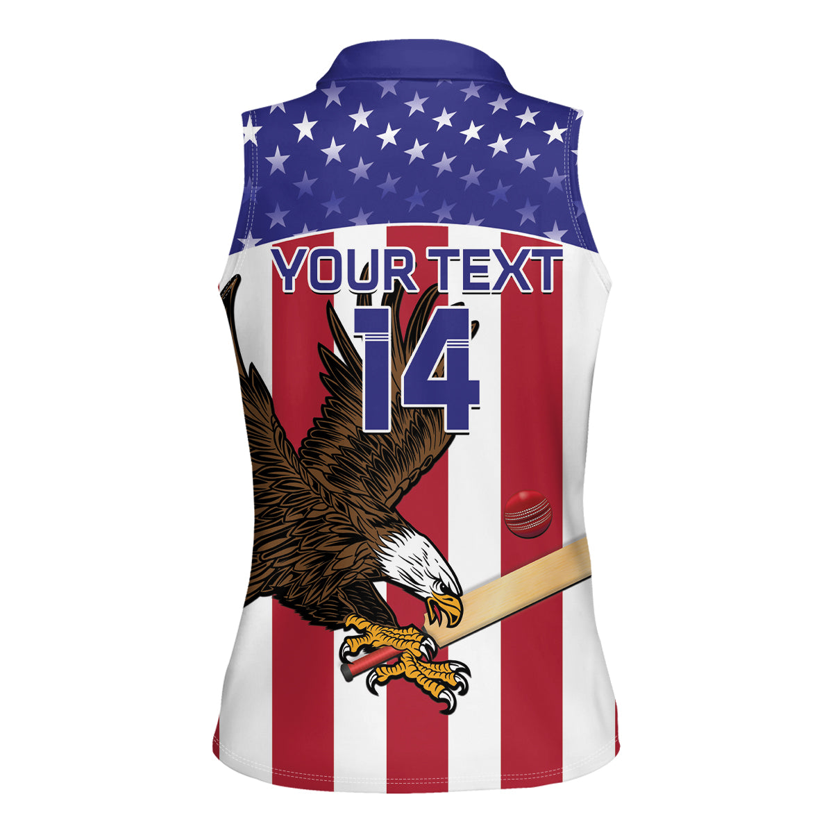 Custom USA 2024 Cricket Women Sleeveless Polo Shirt Go Champions Eagles - Wonder Print Shop