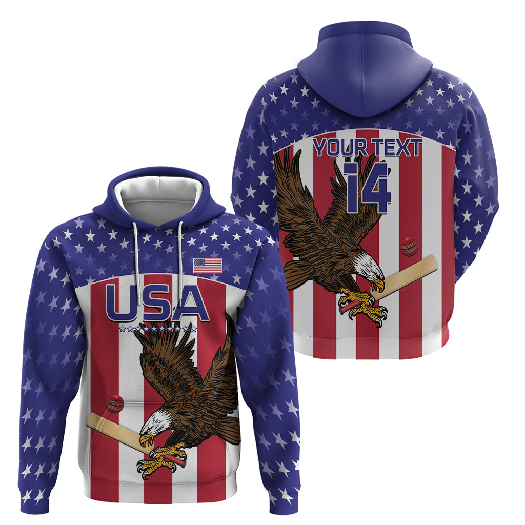 Custom USA 2024 Cricket Zip Hoodie Go Champions Eagles - Wonder Print Shop