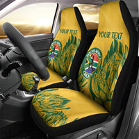 Custom South Africa Cricket Car Seat Cover 2024 African Pattern Go Proteas - Wonder Print Shop