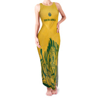 Custom South Africa Cricket Family Matching Tank Maxi Dress and Hawaiian Shirt 2024 African Pattern Go Proteas - Wonder Print Shop