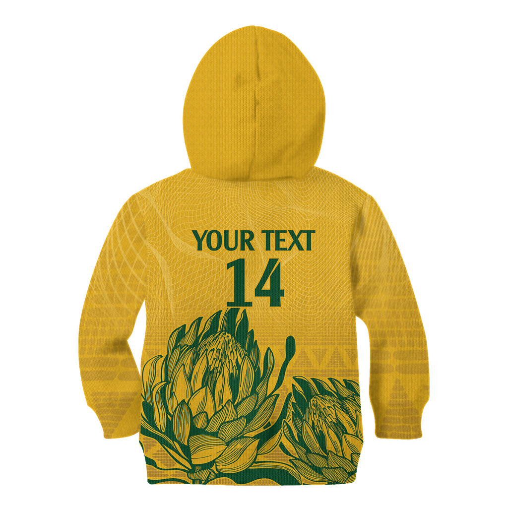 Custom South Africa Cricket Kid Hoodie 2024 African Pattern Go Proteas - Wonder Print Shop
