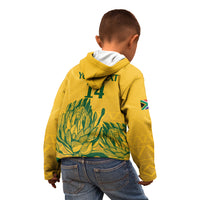 Custom South Africa Cricket Kid Hoodie 2024 African Pattern Go Proteas - Wonder Print Shop