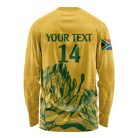 Custom South Africa Cricket Long Sleeve Shirt 2024 African Pattern Go Proteas - Wonder Print Shop
