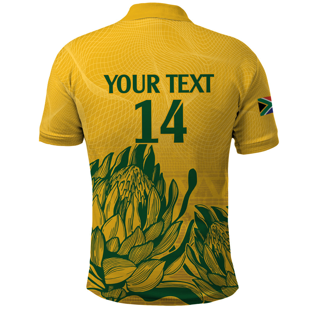 Custom South Africa Cricket Polo Shirt 2024 African Pattern Go Proteas - Wonder Print Shop