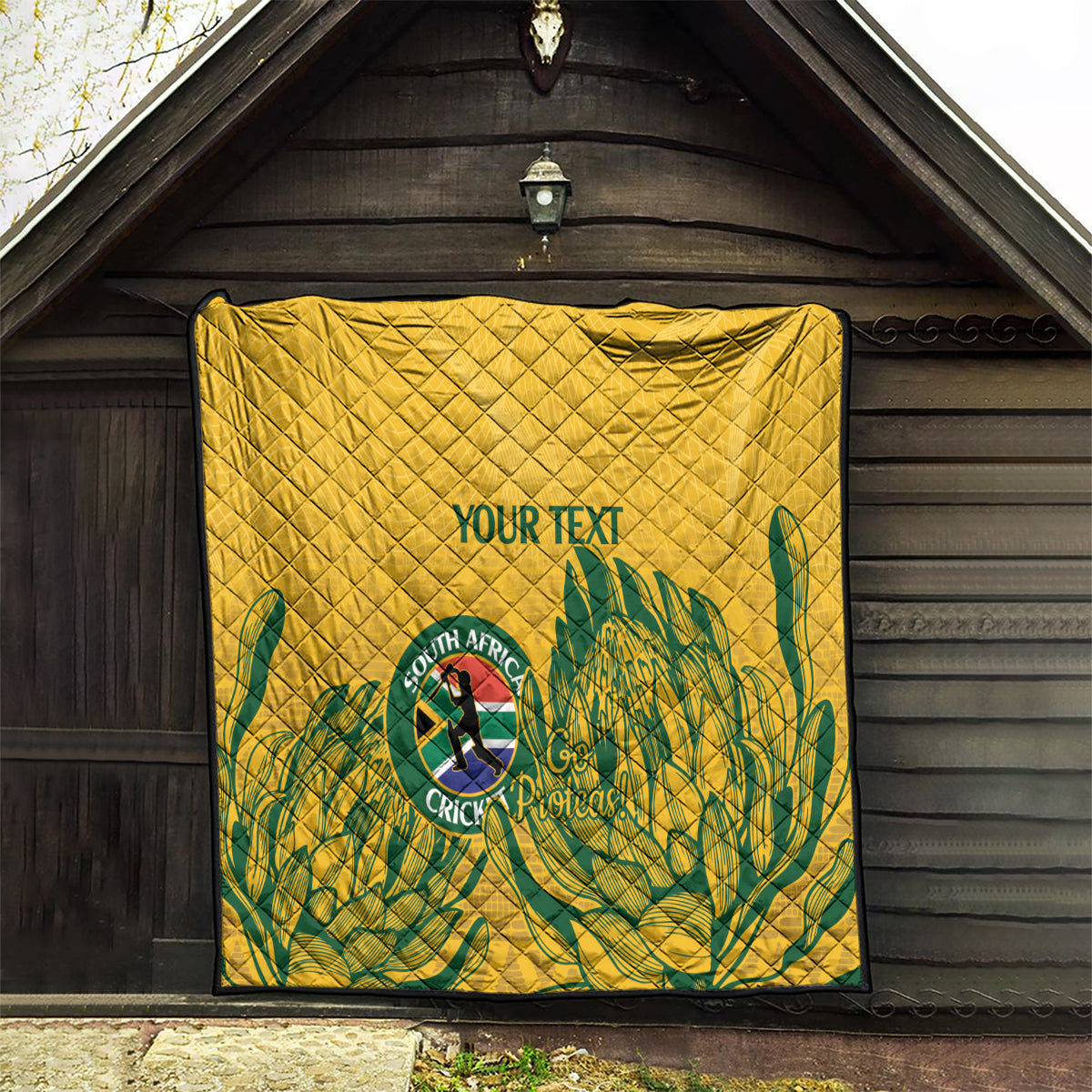Custom South Africa Cricket Quilt 2024 African Pattern Go Proteas - Wonder Print Shop