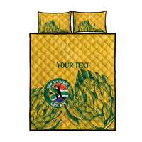 Custom South Africa Cricket Quilt Bed Set 2024 African Pattern Go Proteas - Wonder Print Shop
